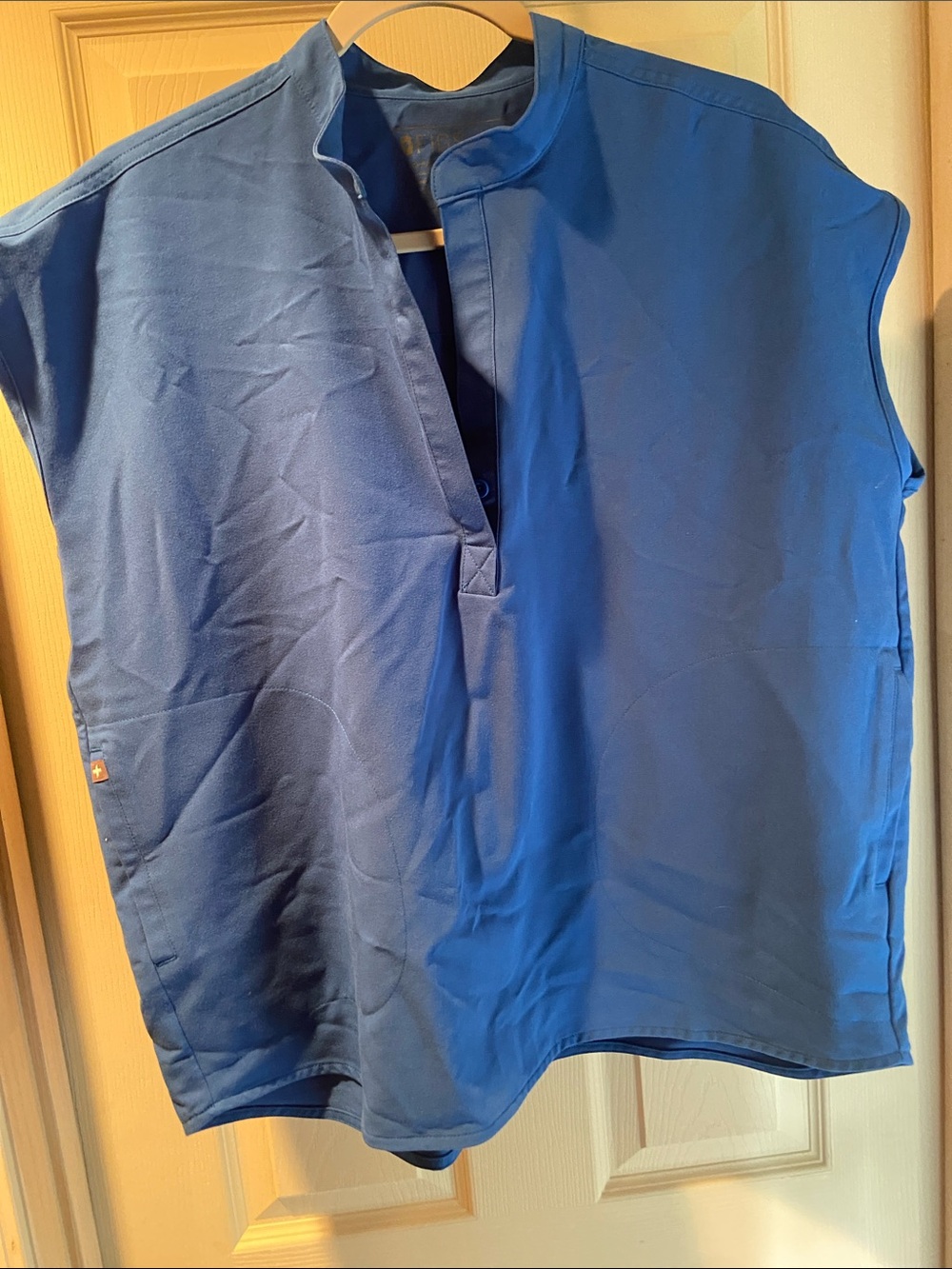 Figs Women's Short Sleeve Medical Top in Blue